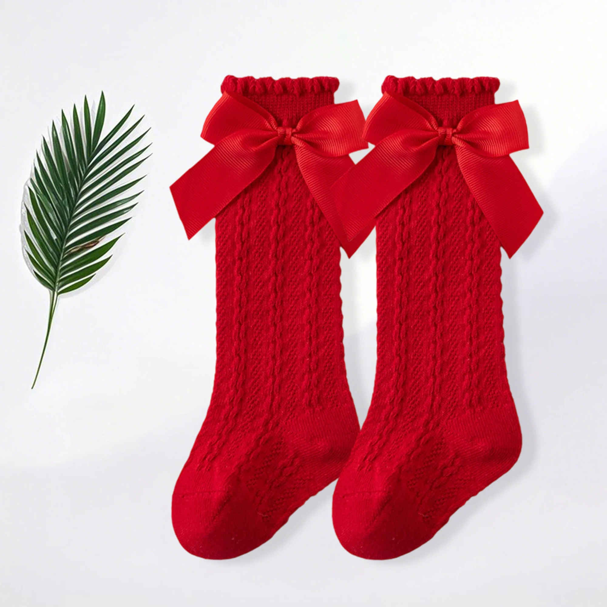 

Cute Toddler Girl Over-the-Knee Socks with Adorable Bow Detail Autumn Warm Knit Stockings in Vibrant Colors