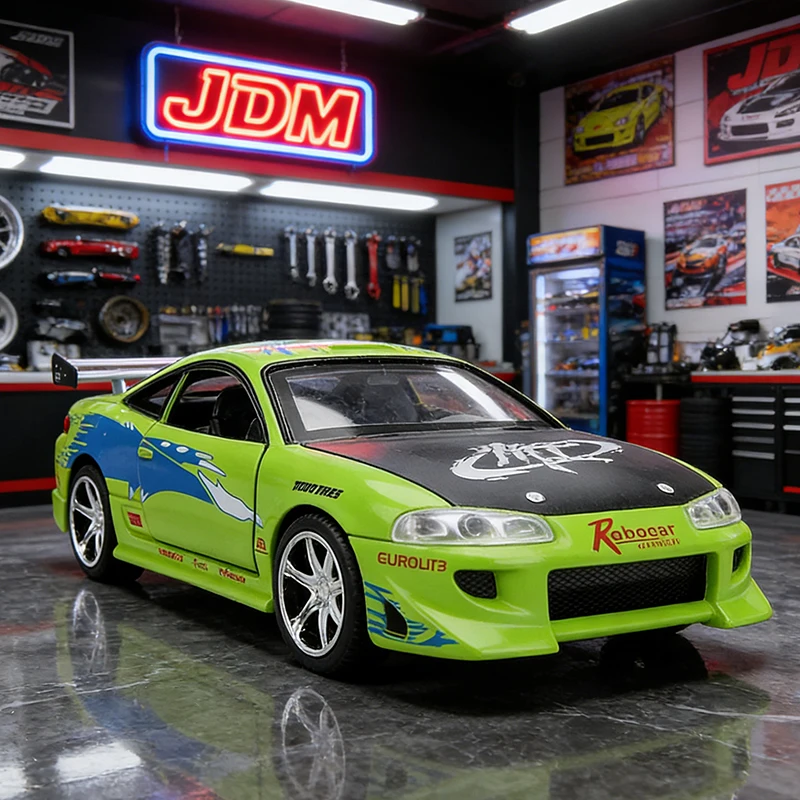 

JADA 1:32 Brian Eclipse 1995, легкосплавный автомобиль, литье под давлением и игрушечный транспорт, модель автомобиля, миниатюрная масштабная модель автомобиля, игрушки для детей