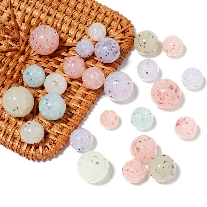 20/30pcs Acrylic Colored Dot Bead 10/12/14/16mm Round Loose Spacer Beads for Making Necklace Bracelets DIY Jewelry Accessories