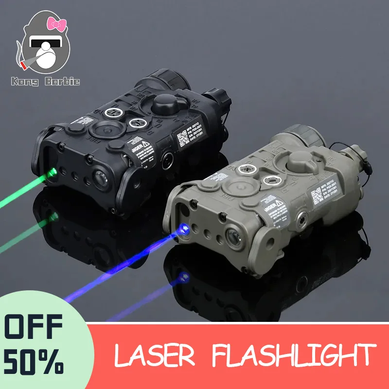 

Laser NGAL L3 Red Dot Green Blue Laser Flashlight LED Strobe Nylon Battery Case Picatinny Rail Airsoft AR15 Accessories PEQ DBAL