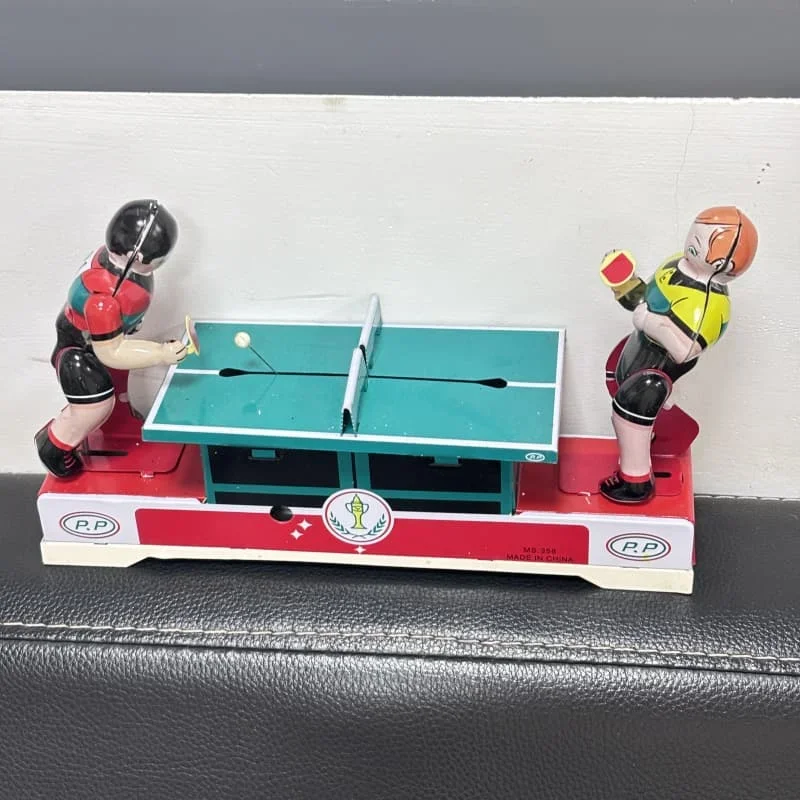 Kurmalı Oyuncak Eğlenceli Iki Oynayan Ping Pong Clockwork Oyuncak Demir Kolye Prop Süs Yaratıcı Doğum Günü Hediyesi