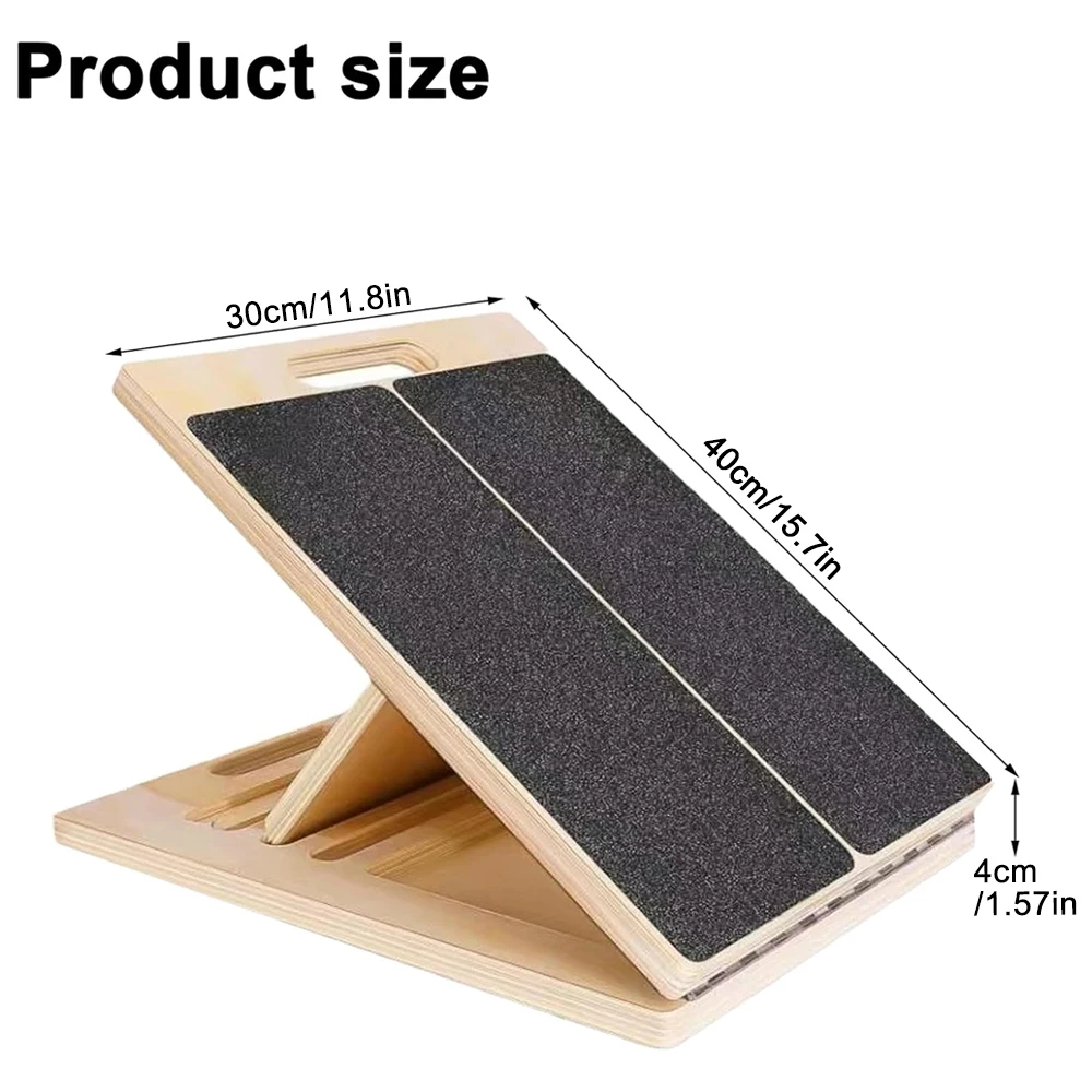 Portable Adjustable Wooden Slant Board for Calf Stretching, Physical Therapy, Squats – Calf Stretcher for Ankle,Heel,Leg Support