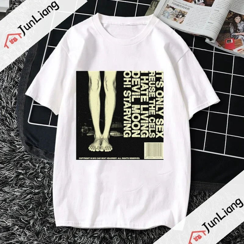 Car Seat Music Band Headrest Classic T-shirt Unisex DMN Long-sleeved Tee Summer Crewneck Black Shirt