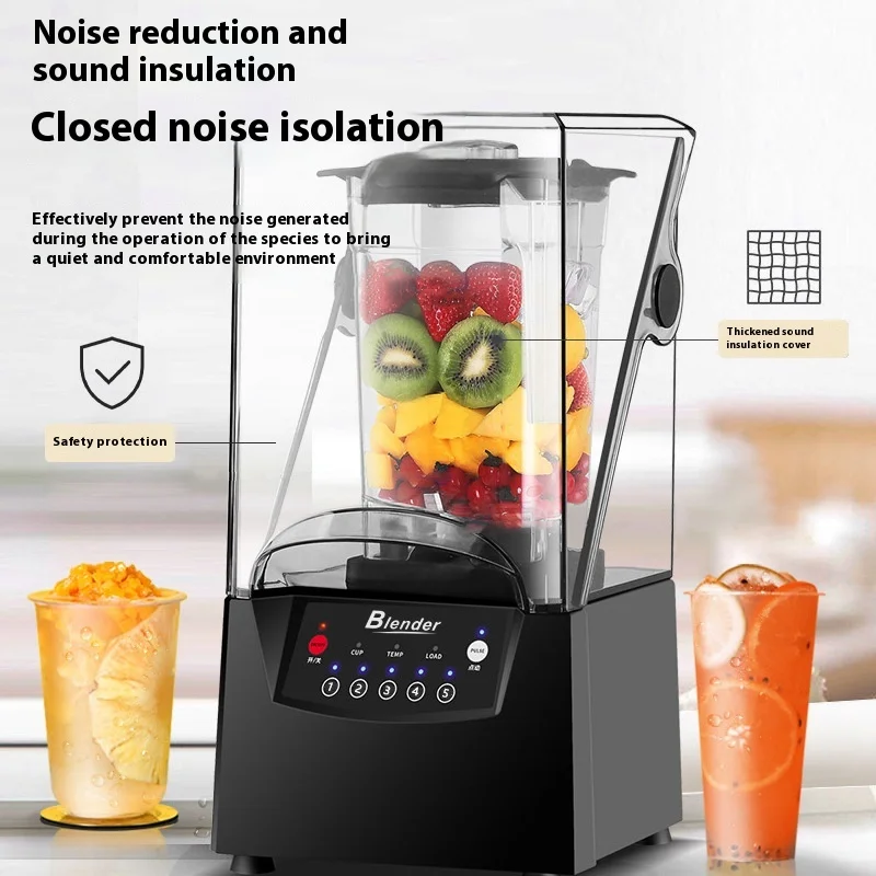 Factory Direct 2026 Frullatore Commerciale Silenzioso con Coperchio per Smoothie e Tè al Latte, Processore Alimentare Insonorizz
