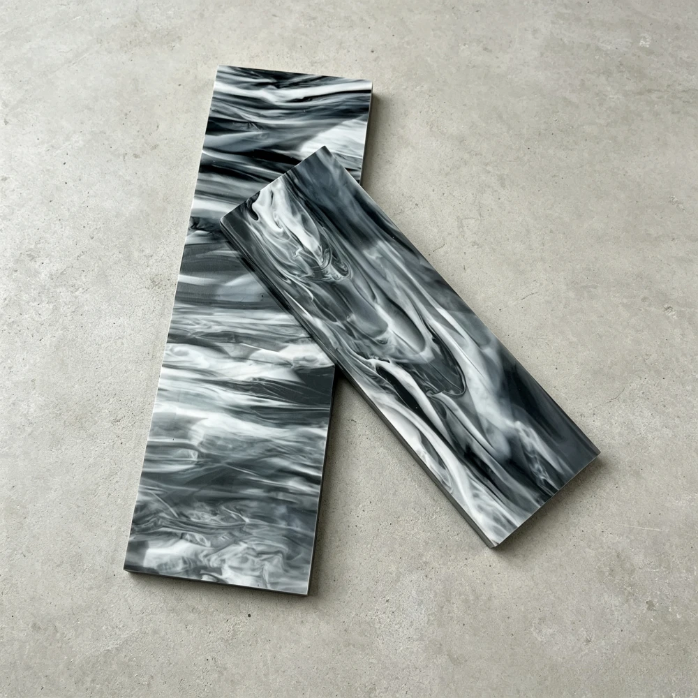 2 Sizes Acrylic Marble Pattern Solid Handle Scale Material for DIY Knife Handles - 1 Piece