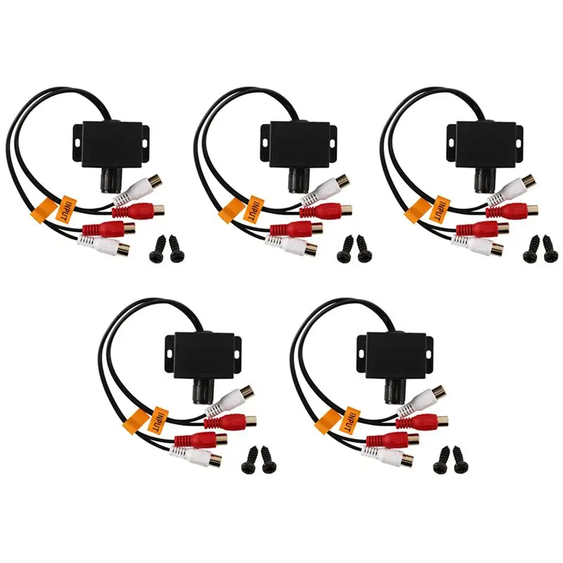 

5X Регулятор громкости и усиления звука RCA для автомобильных и домашних аудиосистем LC-1, черный