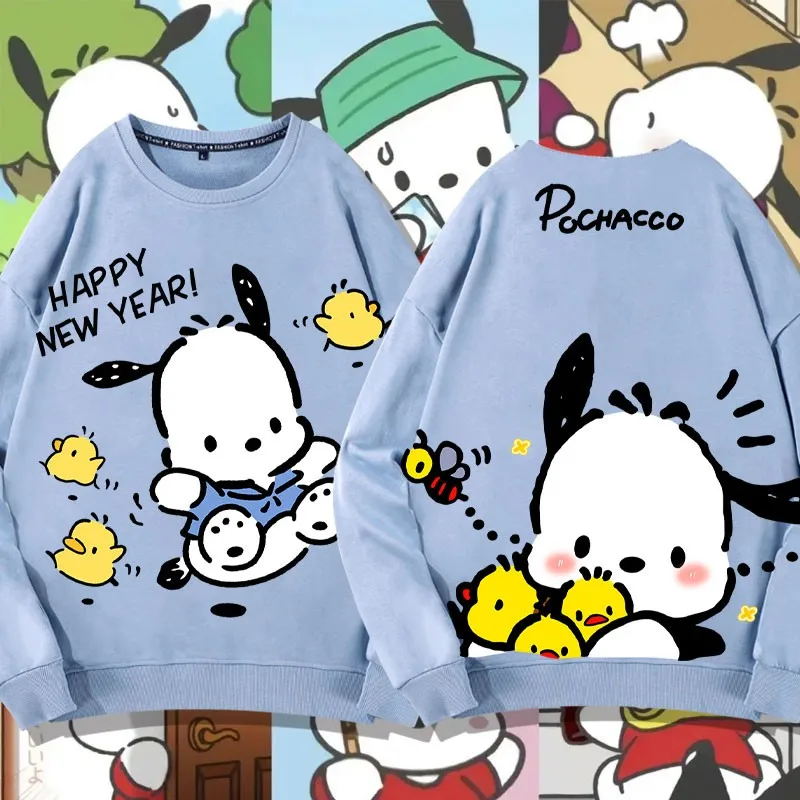 

Sanrio Pacha Dog Co-named Crewneck Hoodie Women's Trend Cartoon Print Loose Lazy Coat Suit