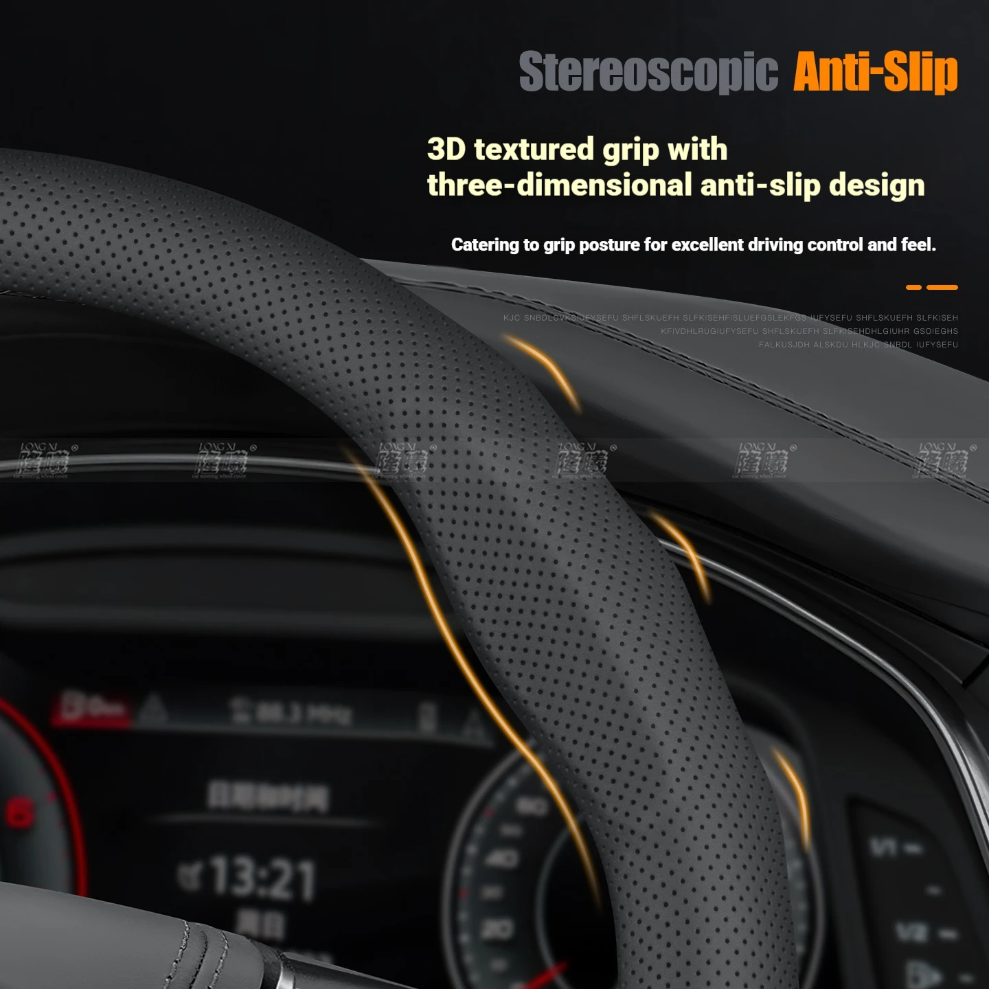 For Zeekr X MIX 001 007 009 8X 9X 7X Breathable Car snap-on Leathe Anti-slip steering wheel cover Auto Suede Accessories 5