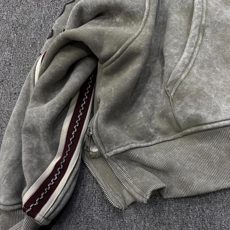 2025 Spring and Autumn New American Retro Embroidered Cardigan Hooded Sweater Loose Fashion Design Sense Jacket For Women