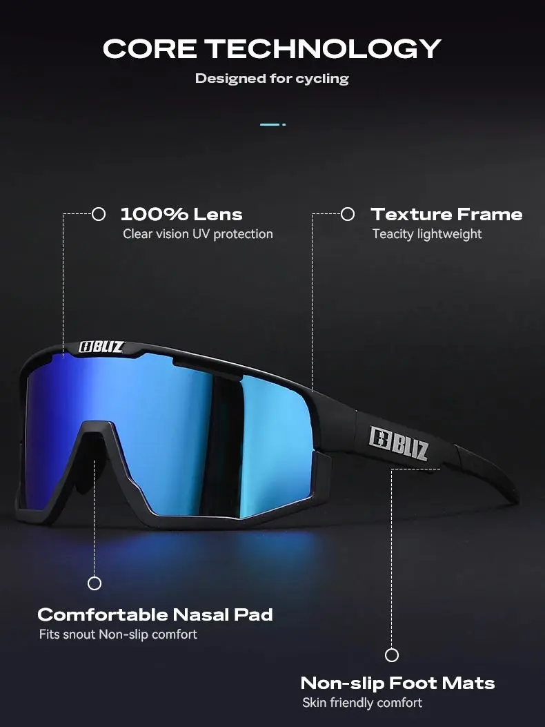 AliExpress B BLIZ Trendy Oversized Cycling Sunglasses for Men Women UV400 Protection Windproof Sports Eyewear for Running Hiking Fishing