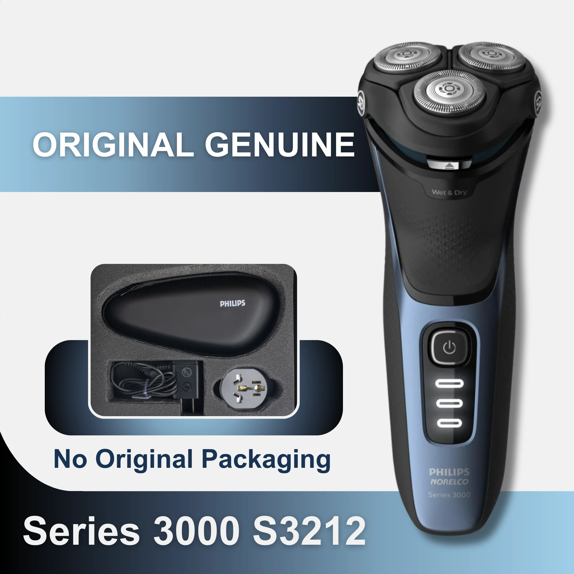 Philips Norelco Razor series 3000 S3212, Without original box, 5D Pivot & Flex Heads，Shave wet or dry，ComfortCut blades