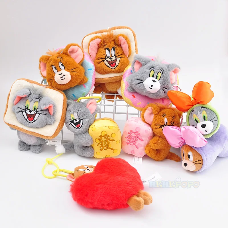 12cm Tom and Jerry Fortune Mahjong Plush Keychain Pendant New Year Tycoon Keychain Cute Bag Hanging - Image 2