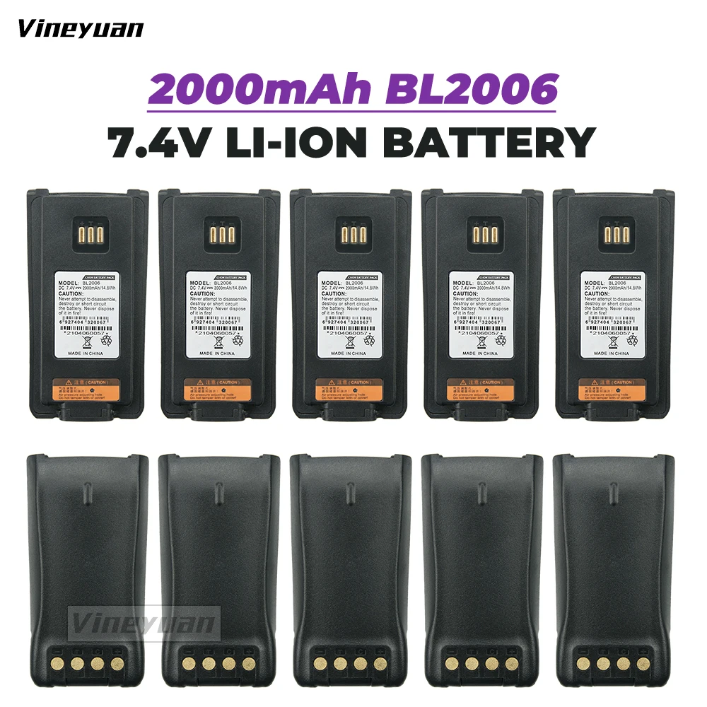 10PCS BL2006 (BL2008 BL2503 )HYT Battery 2000mAh Replacement Battery for HYTERA DMR PD-702  PD700 PD660 PD680 PD780 PD780G PD782