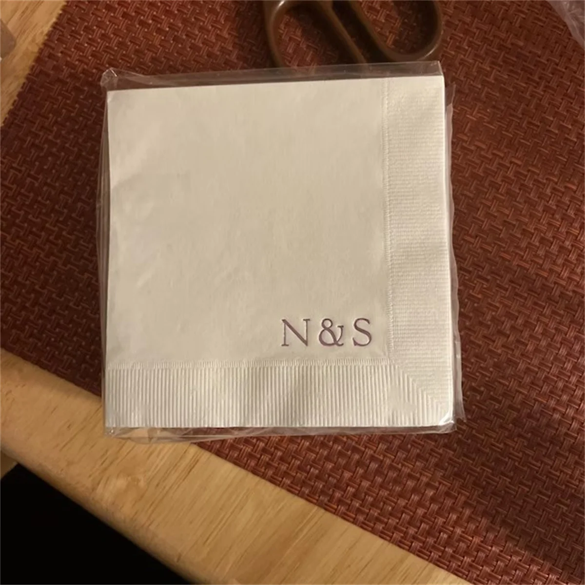 Personalized Wedding Napkins Anniversary Engagement Printed Custom Monogram Cocktail Beverage Luncheon Dinner Guest Towels Moder