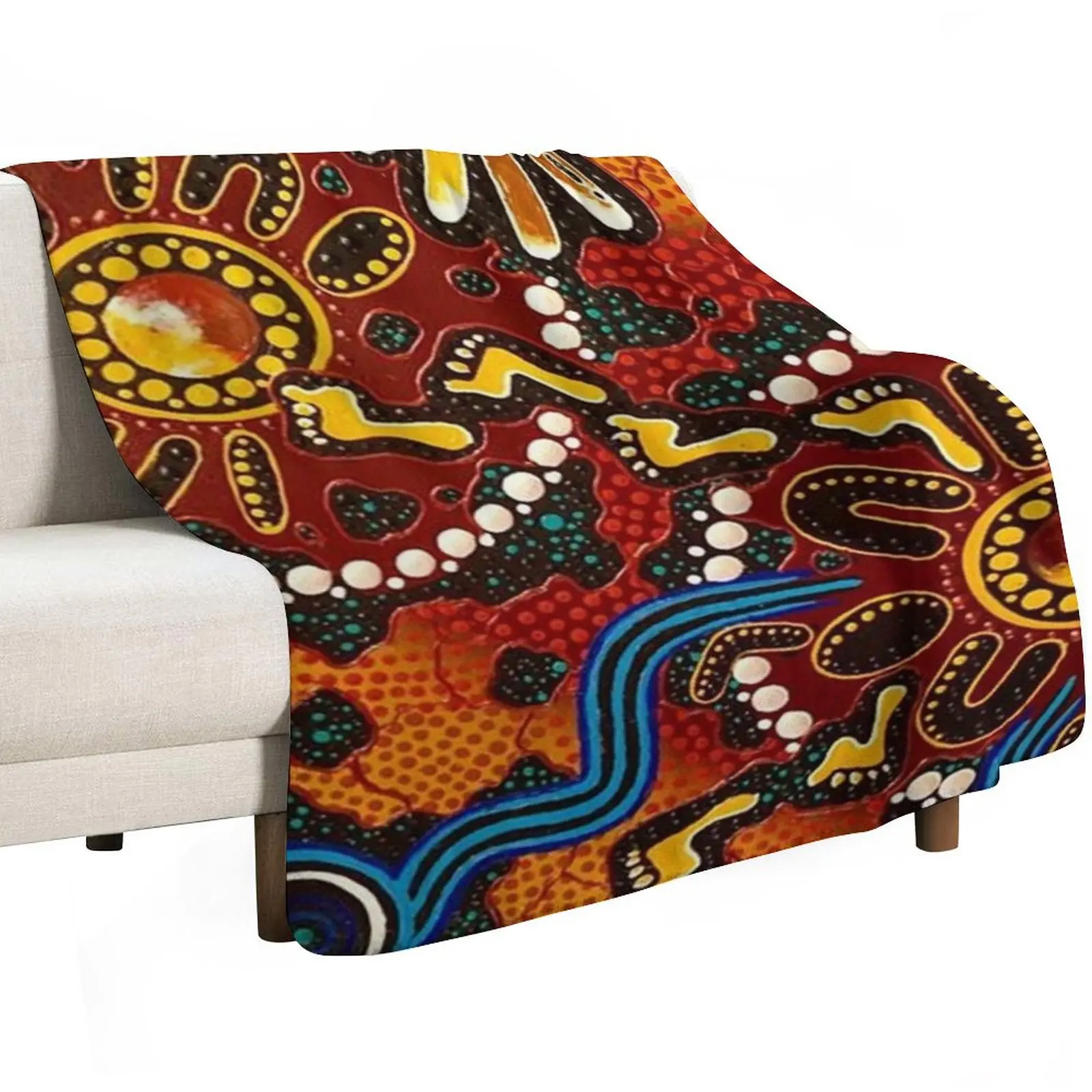 Australian aboriginal art Throw Blanket Warm Luxury Throw Thermal Luxury Brand Thermals For Travel Plaid Blankets