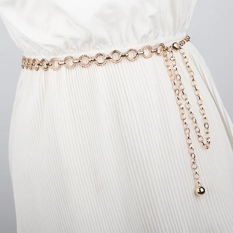 

Retro Style Women'S Metal Waist Chain Accessories Decorative Circle Chain Belt Ladies Elegant Versatile Classic Style Waist Ring