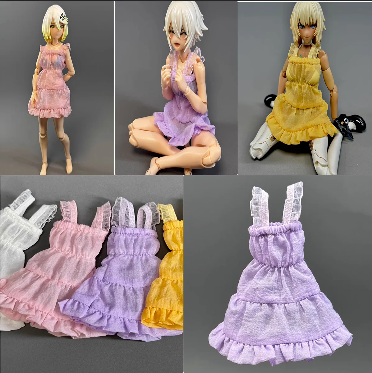 

1/12 Soldier ob11 Lace Shoulder Strap Cake Skirt Dress Sexy Slip Dress Model Toy Accessories Fit 6'' Action Figure Body In Stock