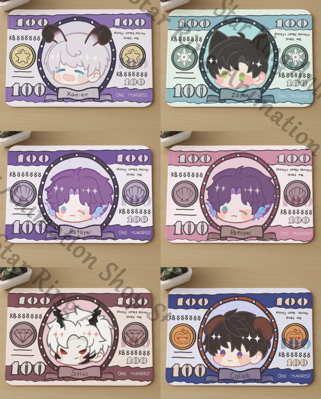 

Love and deepspace colleagues Sylus Rafayel Zayne Xavier Caleb ambitus Q- cute mouse pad quadratic element Office companionship