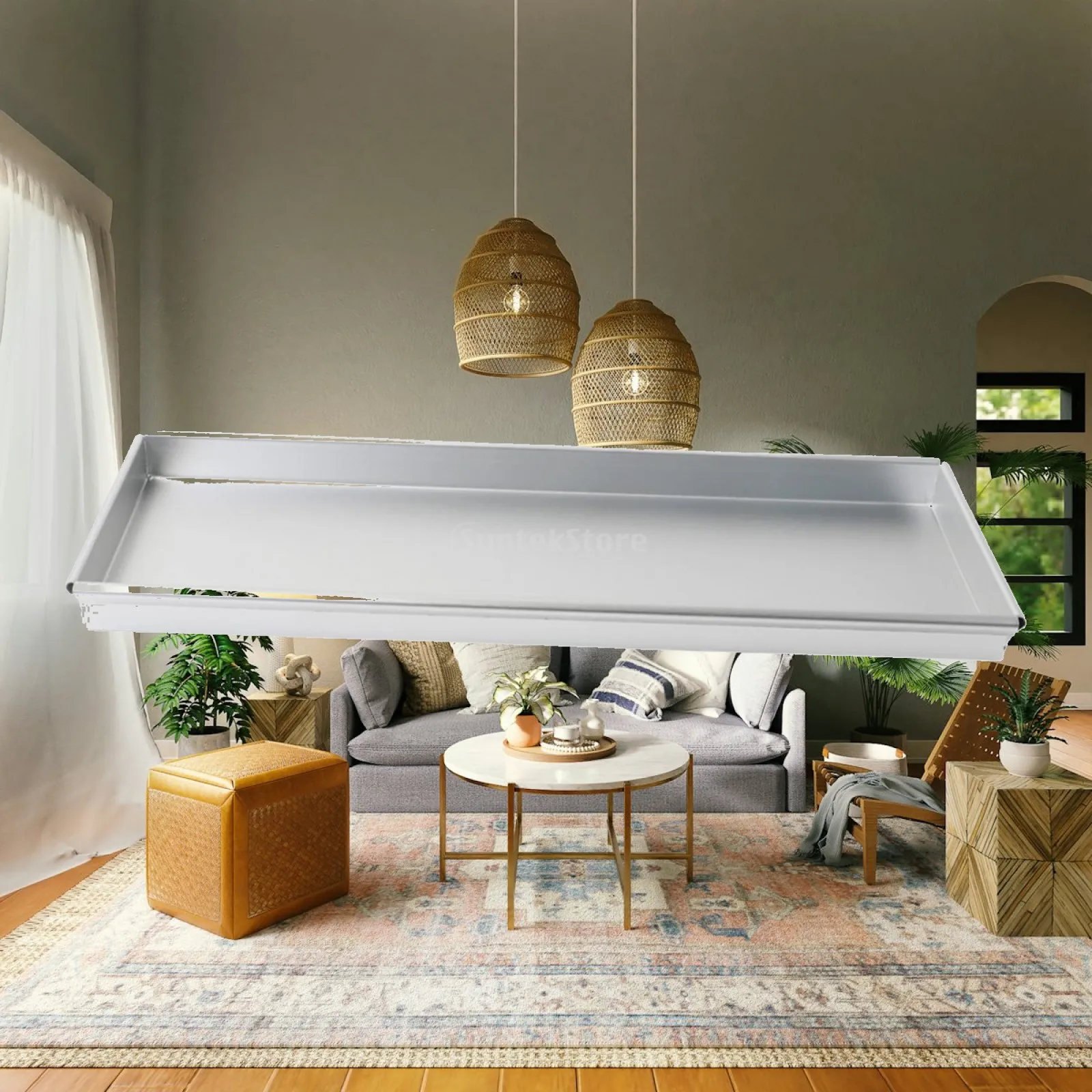 Cake Bread Baking Pan Nonstick Aluminum Alloy Rectangular Tray for Dessert Display Serving Platter Easy Clean Kitchen Baking
