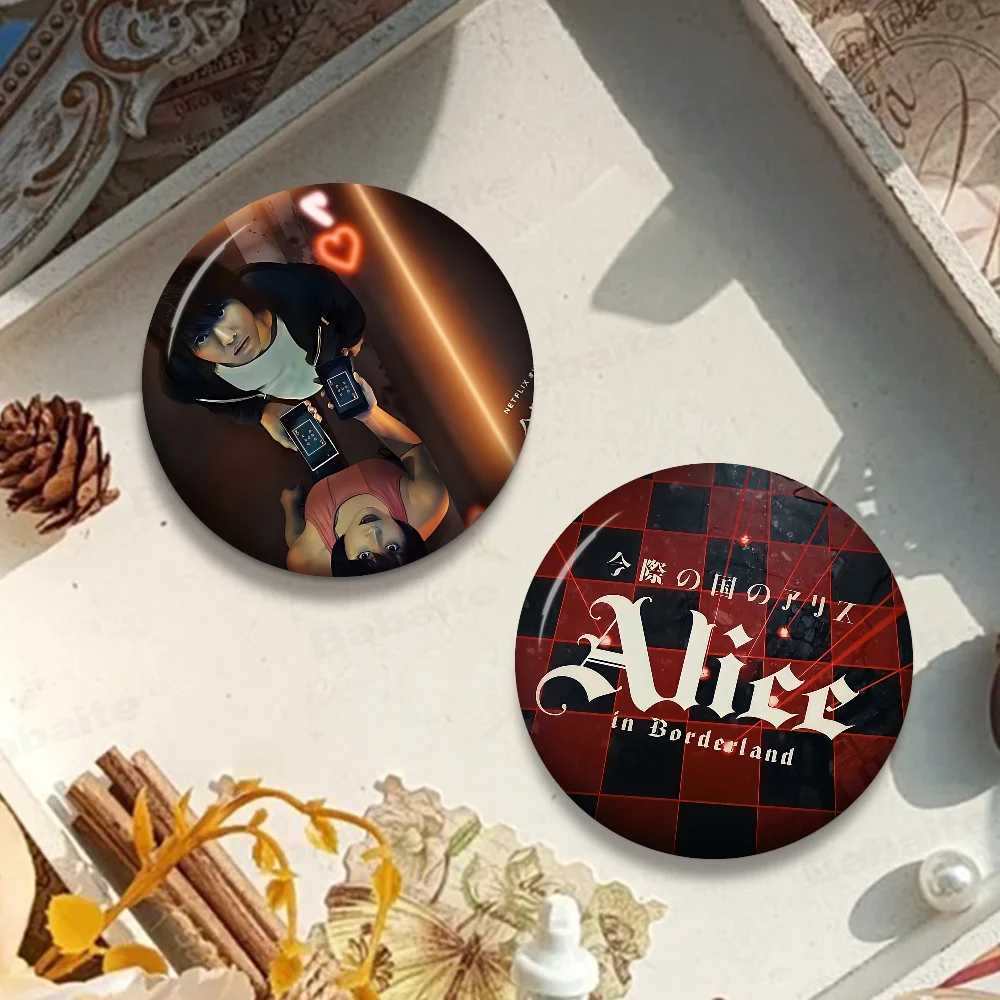 Hot TV Alice In Borderland 32/44/58MM Customizable Button Pins Cute Funny Creative Badge Jewelry Decor Gifts For Friends