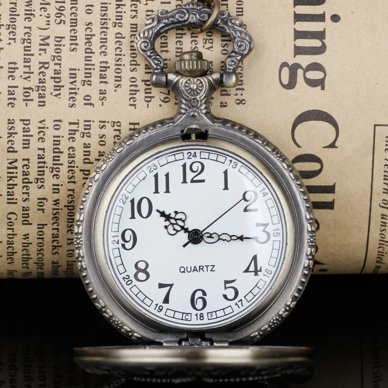 أفضل الهدايا خمر البرونزية ساعة الجيب الكوارتز تصميم مابل ليف قلادة قلادة ساعة الجيب على مدار الساعة للرجال والنساء