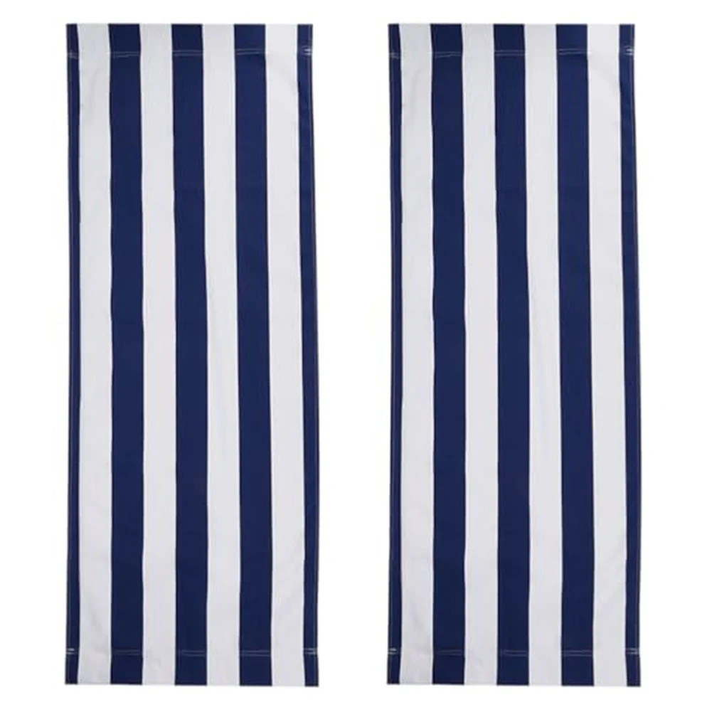 1/2Pcs Beach Chair Cover Beach Lounger Replacement Cloth Polyester Fabric 120x44cm White And Blue Striped Picnic Chairs Cover