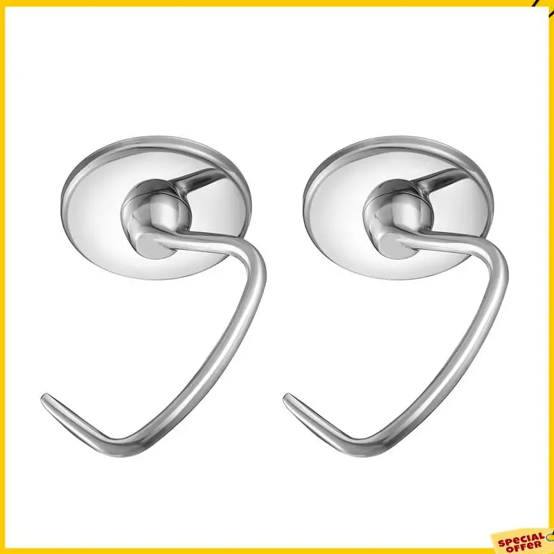 Accesorio de gancho para masa de acero inoxidable A24P 2X para batidora de pie con cabezal inclinable Kitchenaid de 4,5-5 cuartos, piezas de repuesto, ganchos para pan