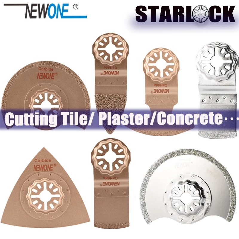 STARLOCK Type One-piece NEWONE E-cut Circular Carbide and Diamond Oscillating Multi Tool Saw Blades Triangle Rasp