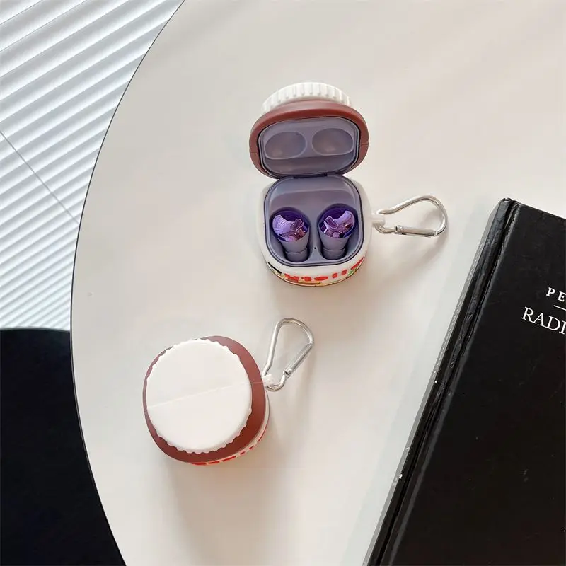 Botella de salsa de Chocolate 3D, Funda protectora de silicona para auriculares Bluetoothe para Samsung Galaxy Buds FE Live, Funda para hombres y niñas
