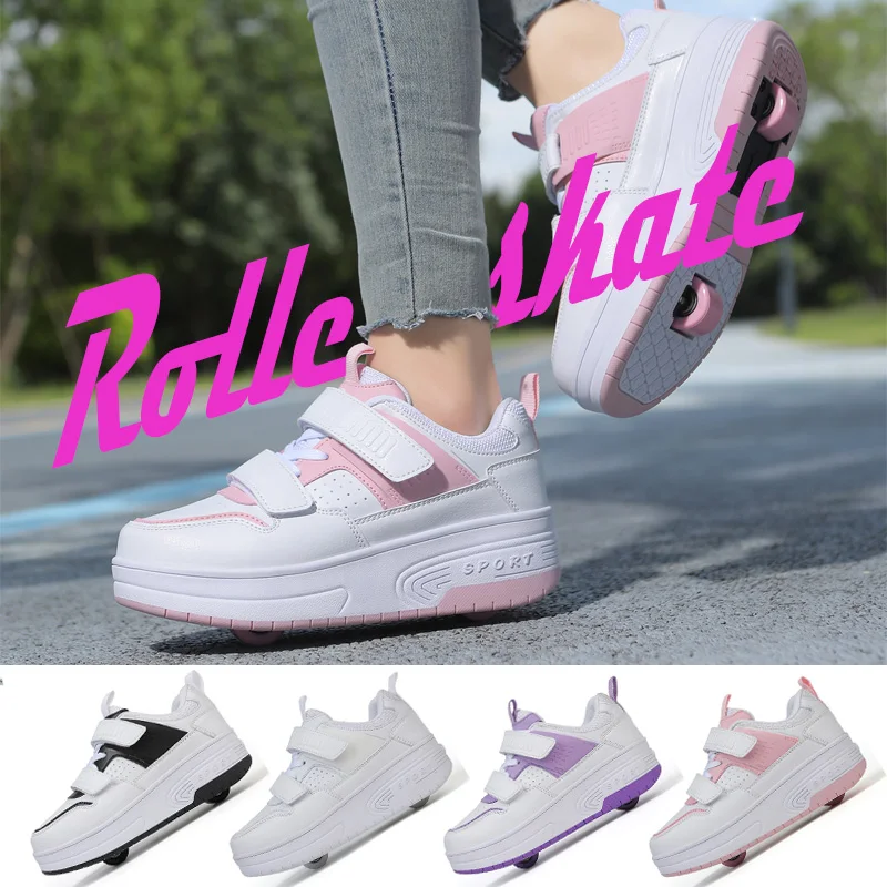 

Children's Roller Skate Shoes Kids Sneakers with Two-Wheels Shoes for Boys and grils Outdoor sports Casual Shoes