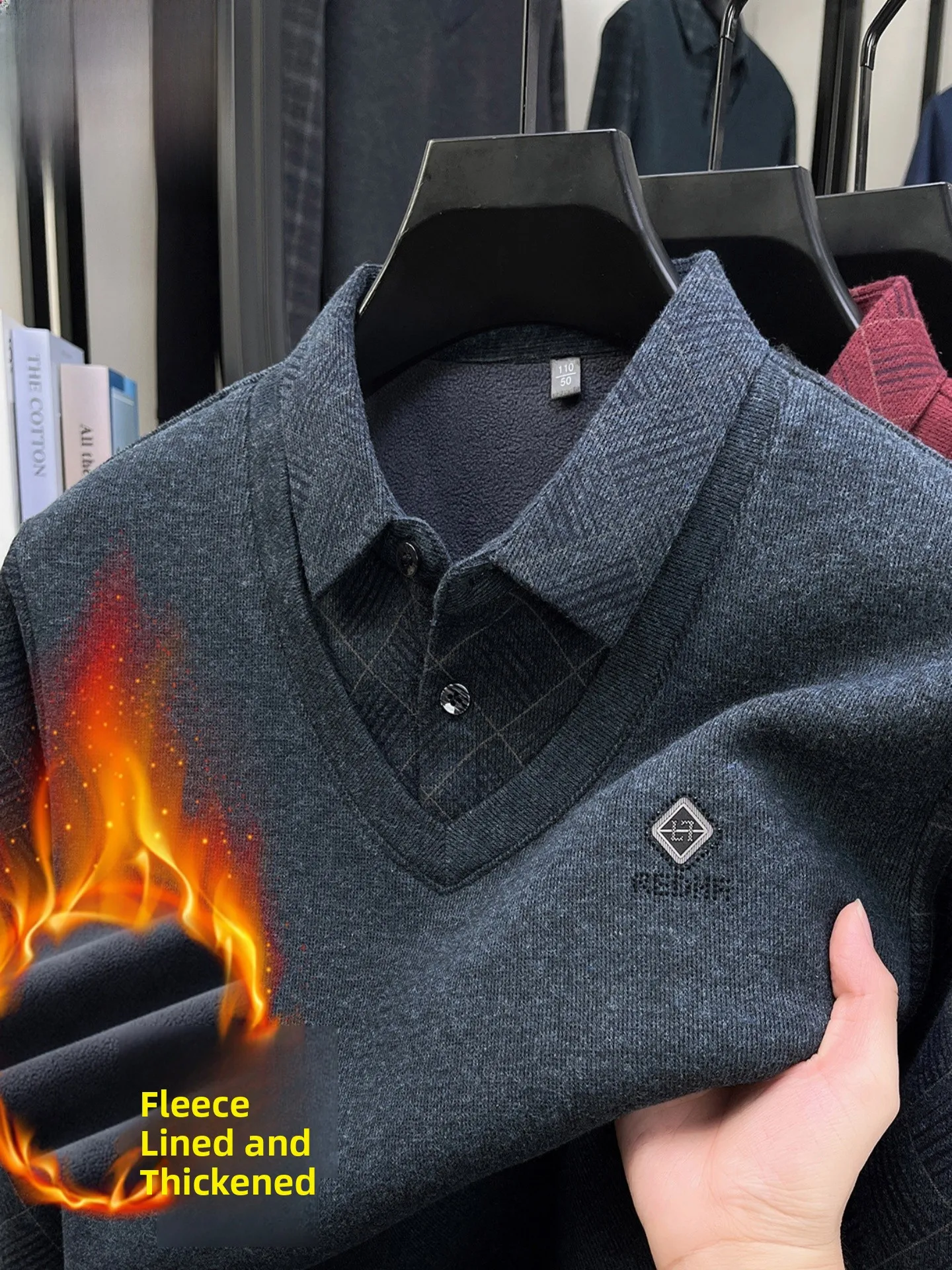 

Lormen мужской зимний трикотаж на подкладке, повседневный модный теплый топ, искусственный свитер из двух предметов, мягкий длинный свеч, Busin, повседневный