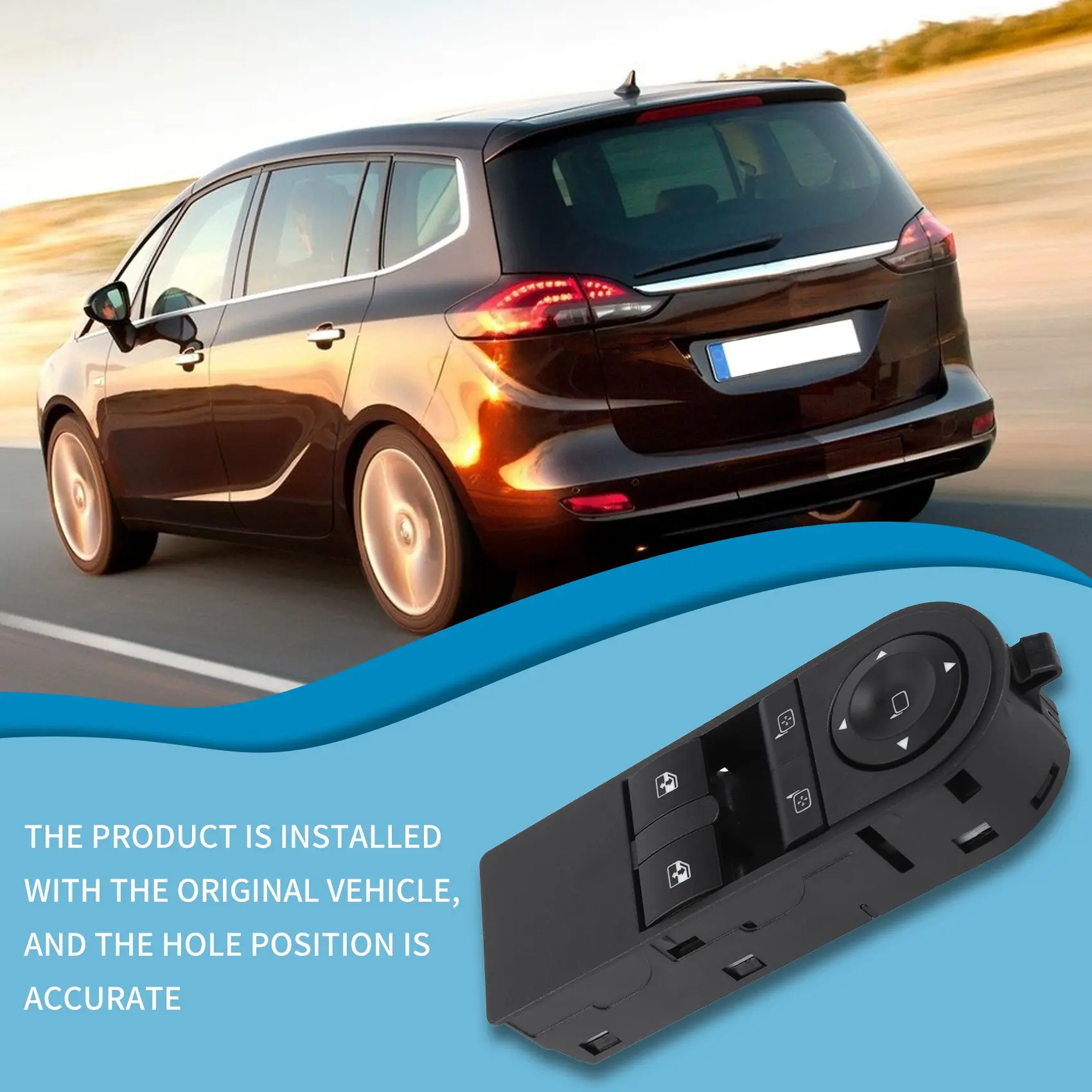 

13228879 Front Door Electric Window Switch For Vauxhall Astra H & Zafira B-A08Q