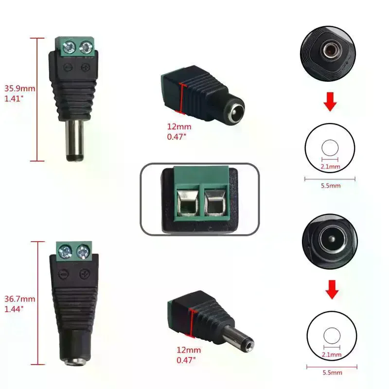 Q9 BNC Male/Female Camera Monitoring Video Cable Plug Pressure Connector No Soldering Required For Electronic Components
