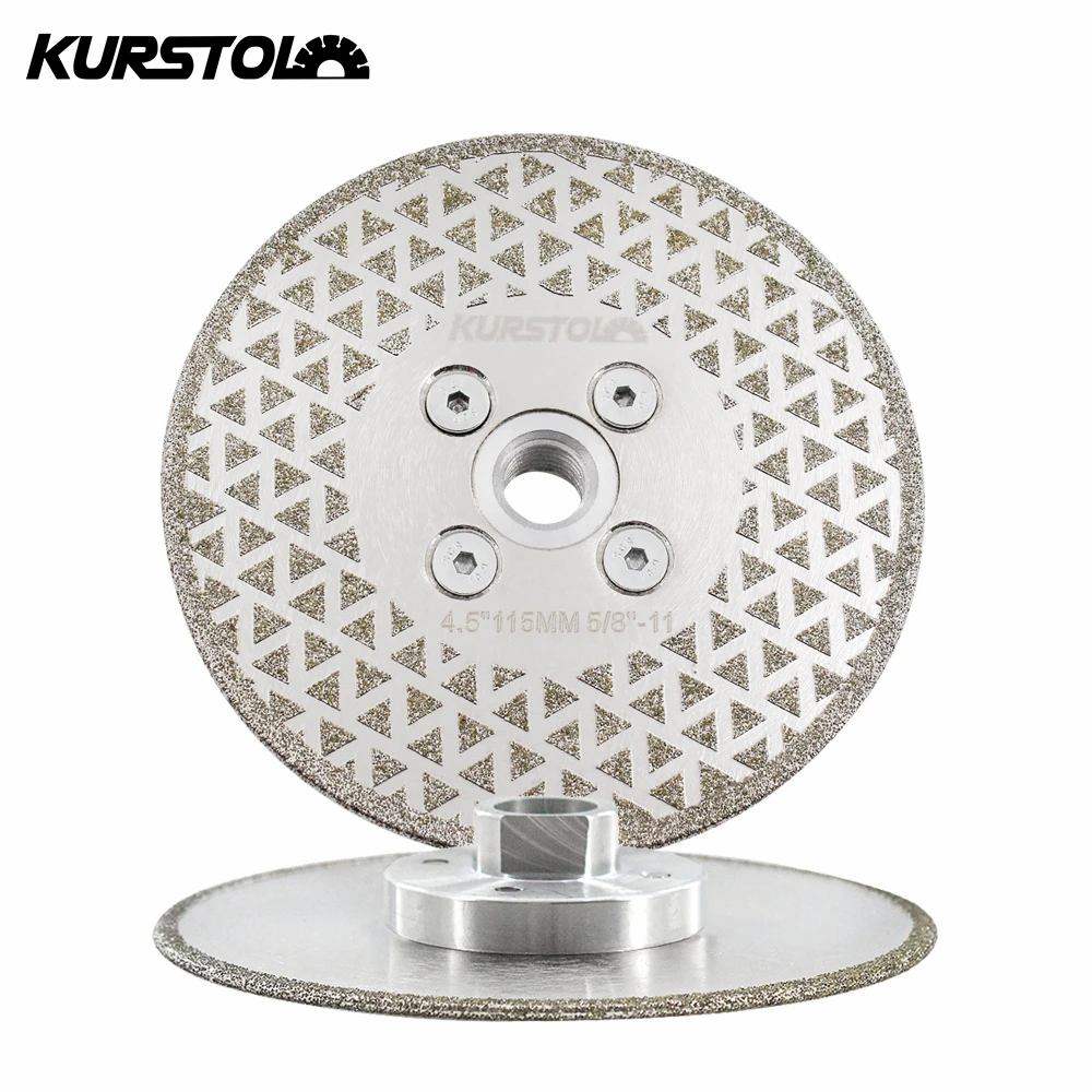 

KURSTOL 1Pc Dia115mm Electroplated Saw Blade Single-Sided Cutting Grinding Disc For Ceramic Tile Marble Granite 5 8-11 Thread Disc Plate