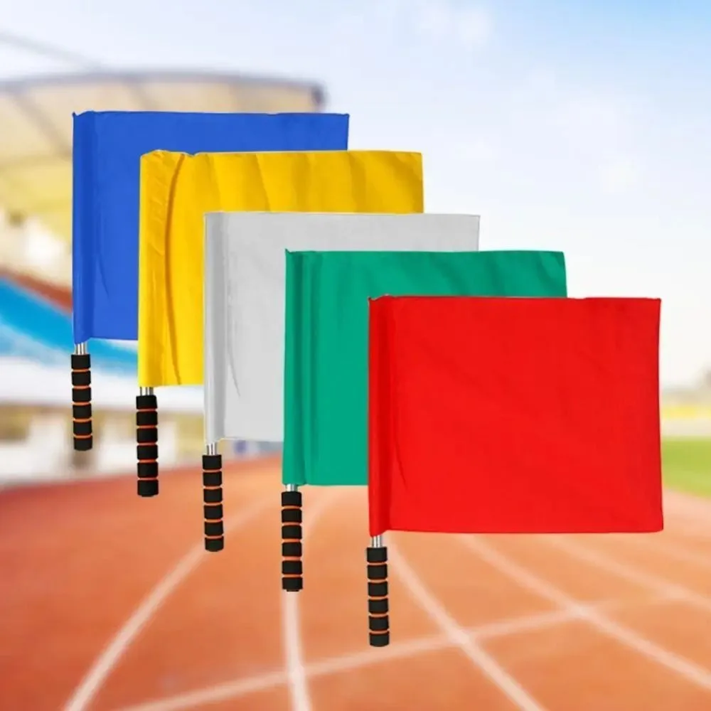 

Professional Referee Flag Multi-color Waterproof Linesman Flags with Sponges Handle Issuing Flags Volleyballs Football Supplies