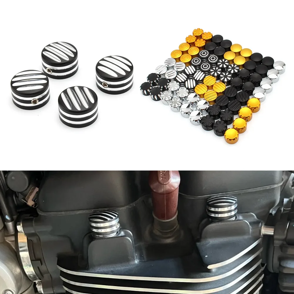 

4Pcs Spark Plug Machined Head Bolts Caps Screws Nut Cover For Triumph Bonneville T120 Black Thruxton R Street Twin Cup Scrambler