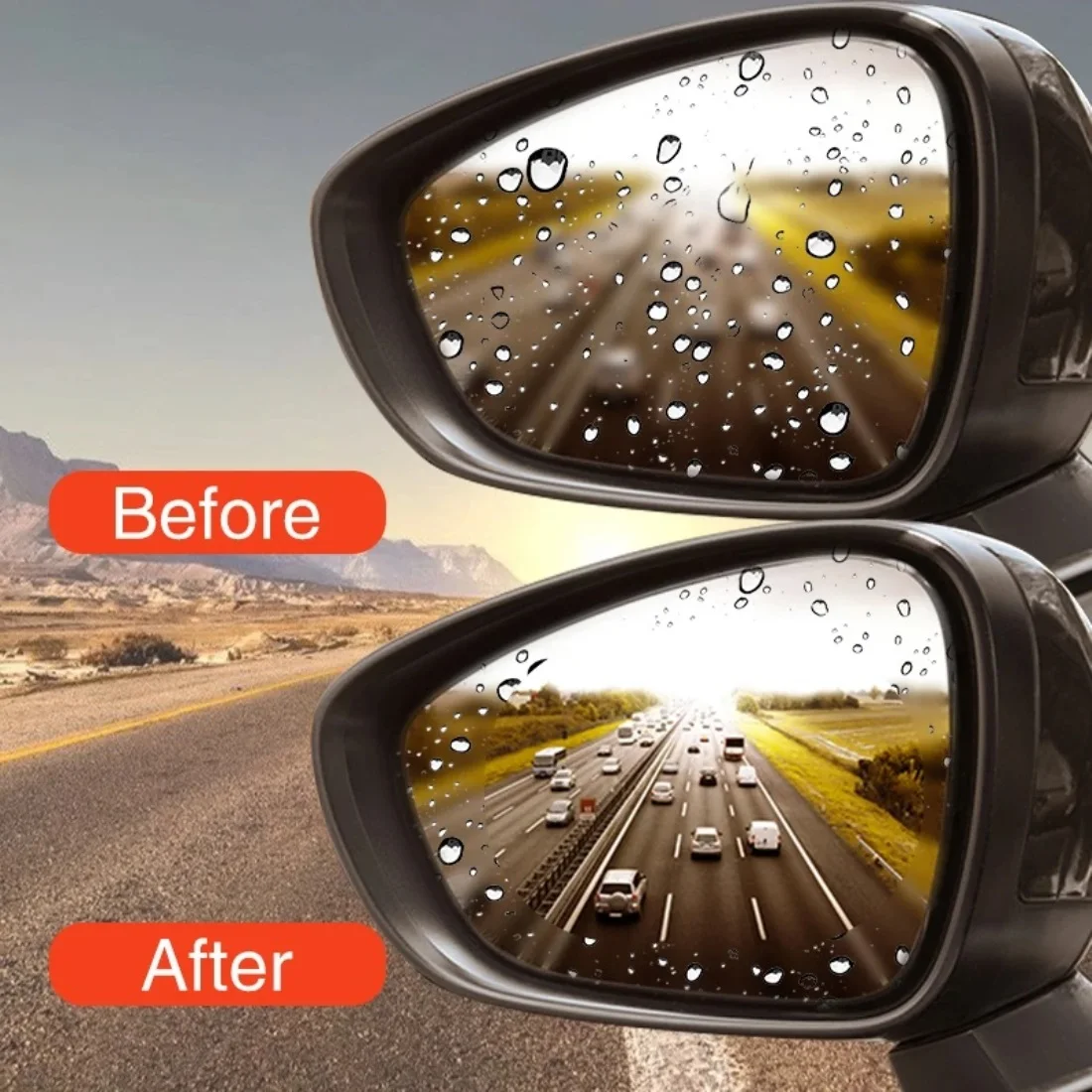 2X Car Mirror Rain-proof Film Car Rearview Mirror Waterproof Film Window Glass Anti-Fog Anti-reflective Sticker Auto Accessores image 3