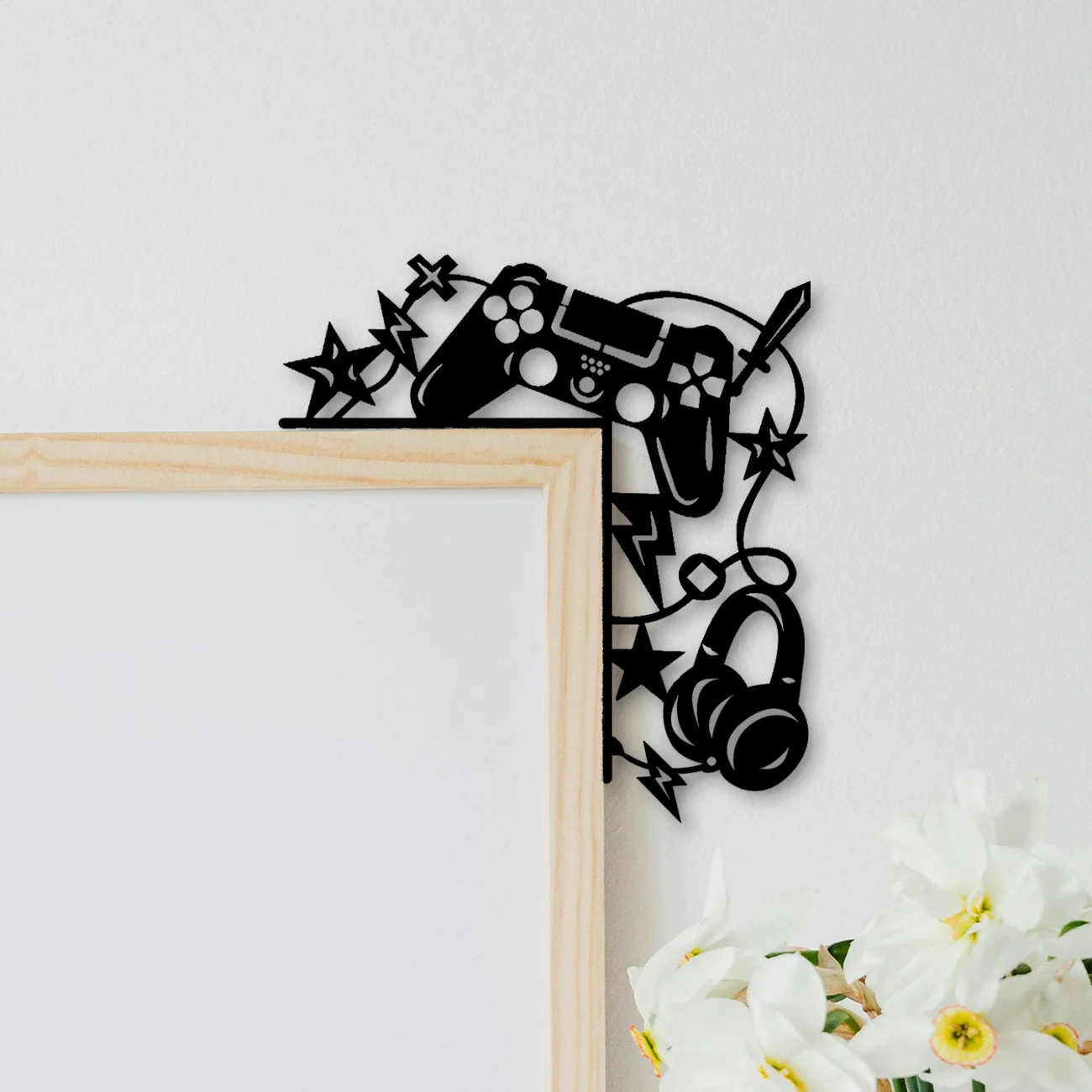 Iron Art Painting Gamer Door Window Trim RV Decor Deco Gaming Theme Wood Frame Controller Wall Party Bedroom Gifts