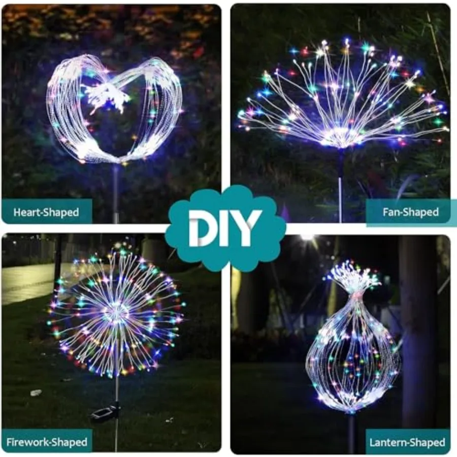 Solar Firework Lights, Lighting Modes Solar Lights Outdoor Waterproof for Garden Patio Walkway Pathway Party Wedding Christmas - view 4
