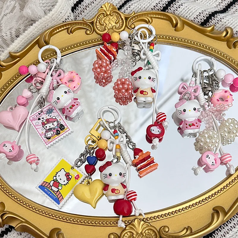 

hello Kitty Creative Keychains For Women Bag Pendant Couple Car Key Chains Jewelry Gift Decoration Accessories Birthday Gift