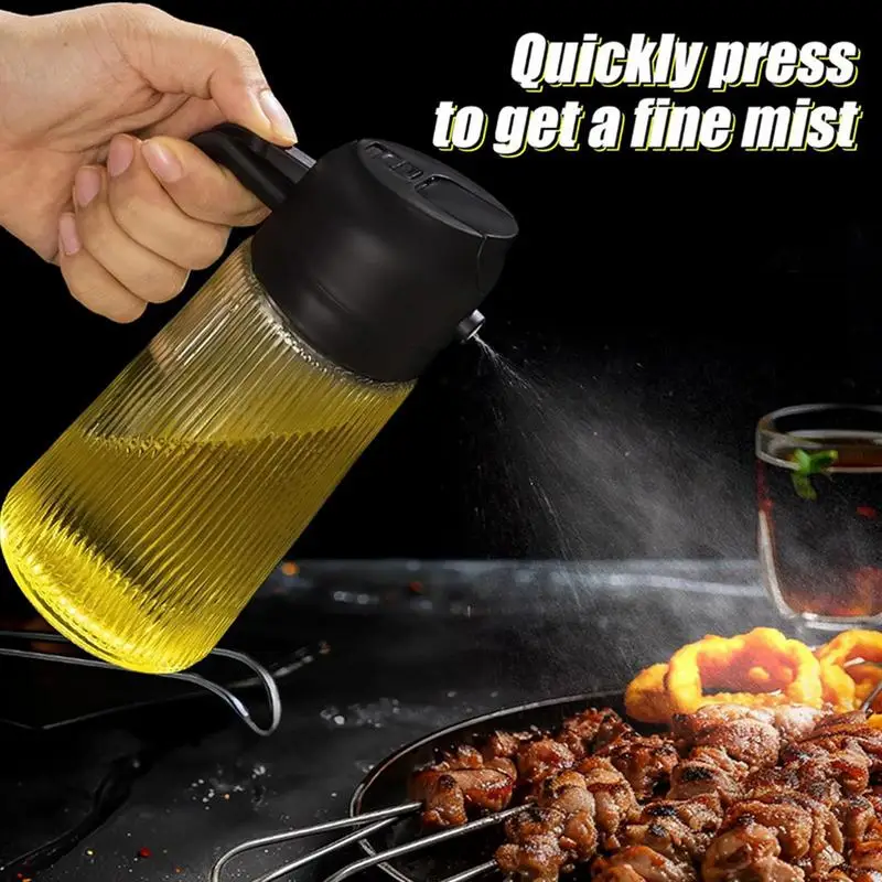 Plastic 2 in 1 Kitchen Oil Spray Bottle Olive Acid Sprayer oil mouth for Cooking BBQ Baking Oil Dispenser  kitchen Accessories