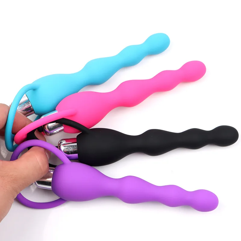 Vibratore per perline con spina anale posteriore in silicone, stimolatore per massaggio prostatico, masturbatore clitorideo femminile, giocattoli sessuali per adulti, giocattoli sessuali