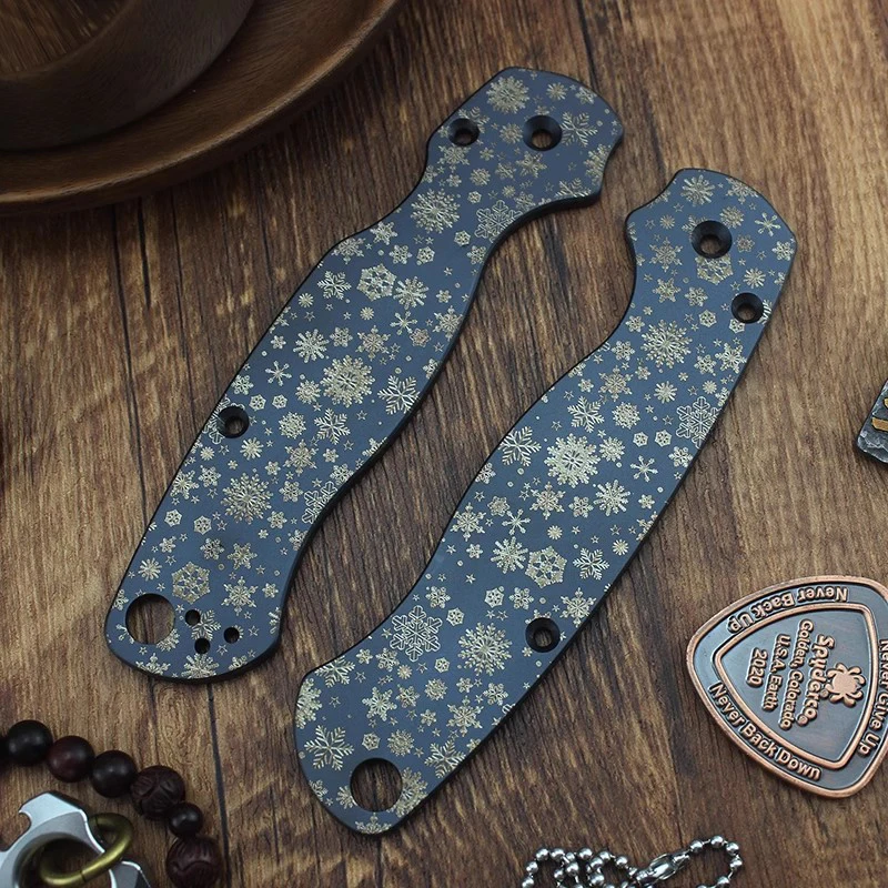

1 Pair Titanium Alloy Handle Scales for Spyderco C81 Para 2 Folding Knives