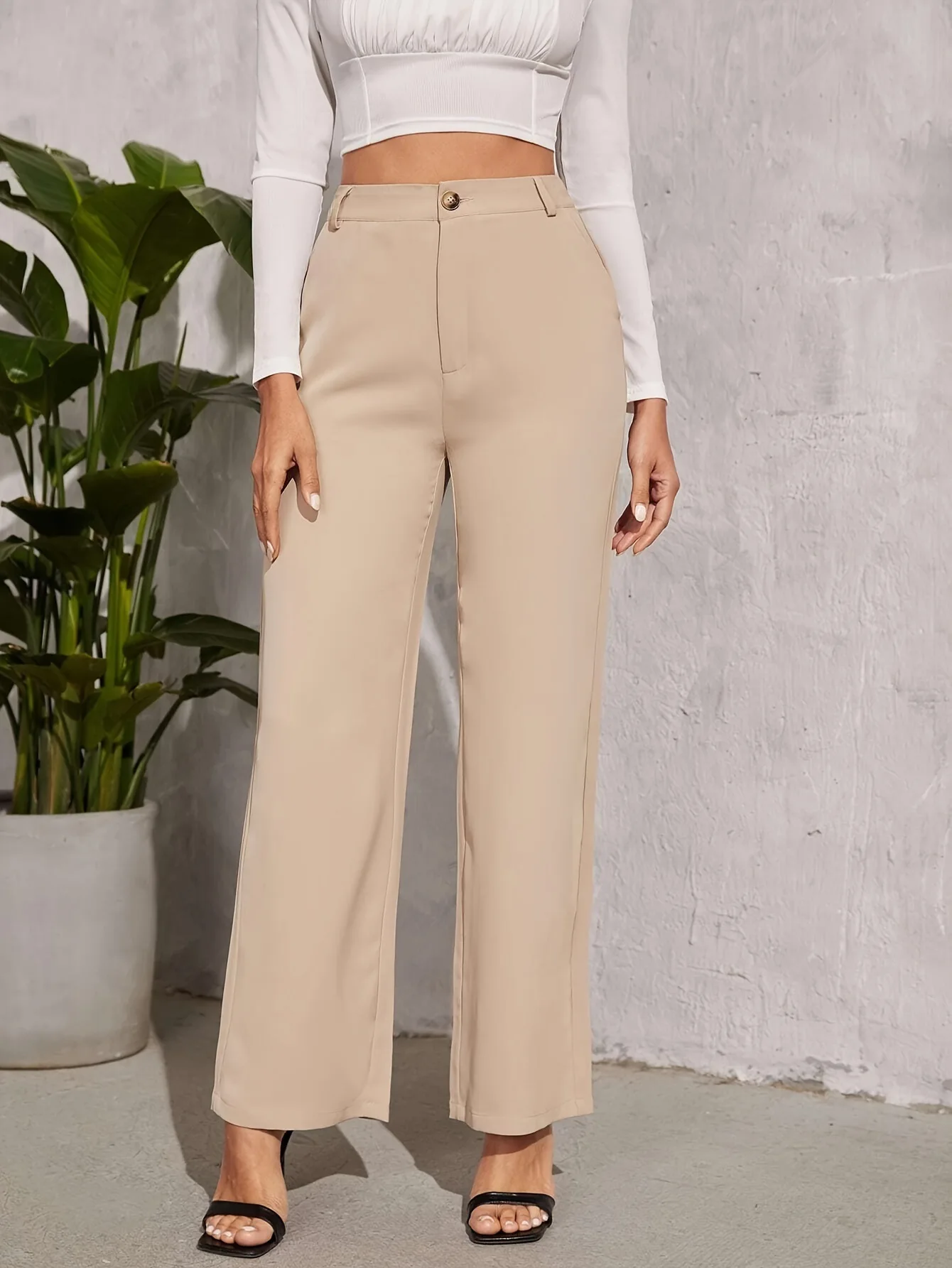 

New casual pants for summer women wide leg pants with a drooping feel for commuting loose long pants for leisure