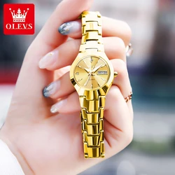 OLEVS 8697 Luxury Elegant Quartz Women's Watch Tungsten Steel Strap Fashion Waterproof Calendar Diamond dial Women's Watch