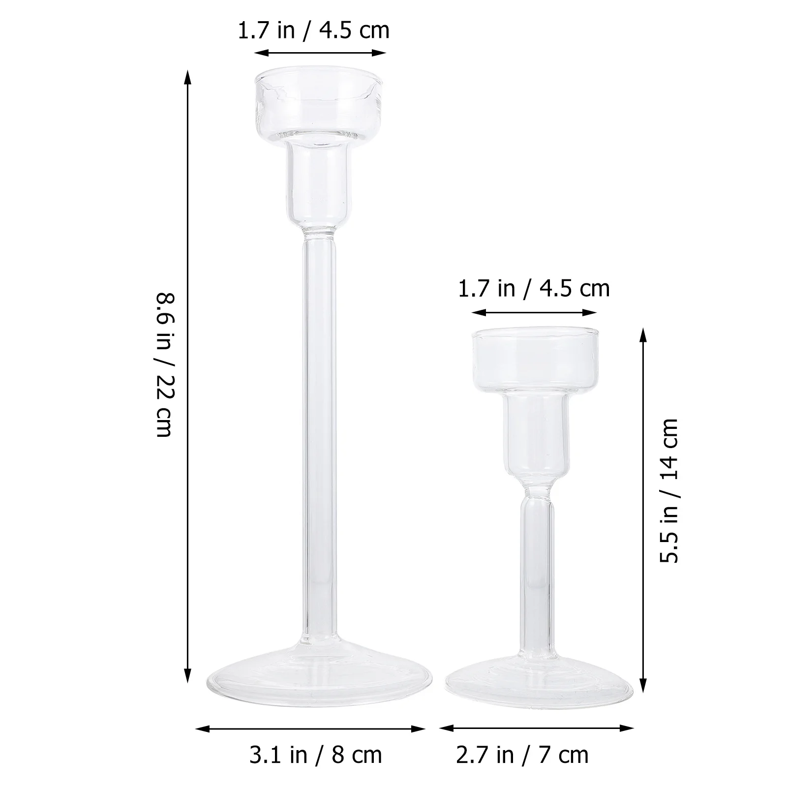 

2Pcs Glass Holders Tall Long Stem Candlesticks Decorative Ornament for Home Long Stem Holder Candlestick for Decor