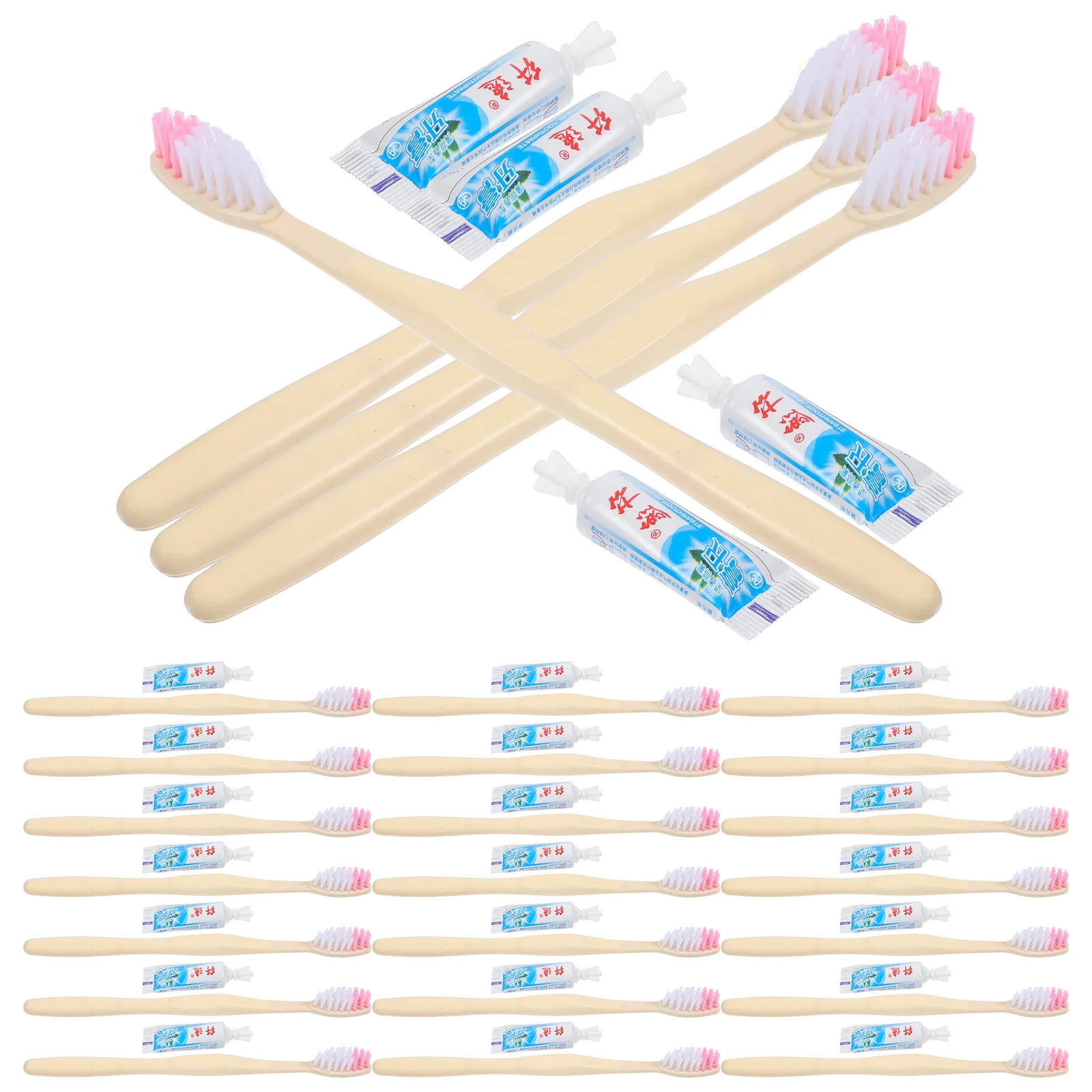 100pcs Toothbrush Toothpaste Sets Disposable Manual Toothbrush Travel Hotel al Tool Individual Pack Portable