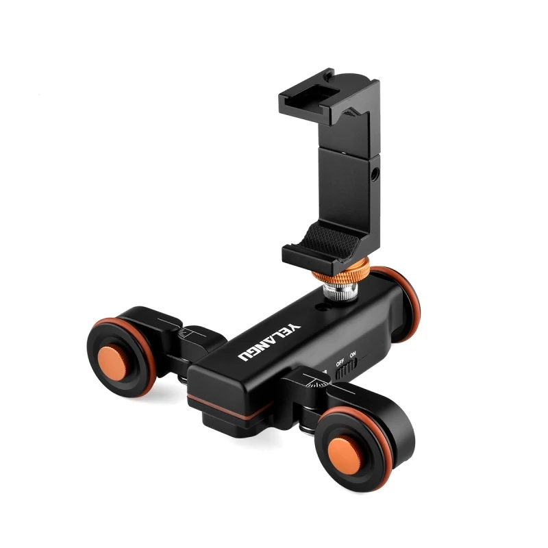 YELANGU Camera Wheel Dolly Phone Clamp With Remote Cell Phone Holder Electric Track Rail Wireless Camera Video Auto Dolly