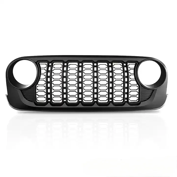 For Jeep Wrangler JK JKU 2007- 2017 Lantsun J400 2024 New Front Grill Grille Middle Grill Guard Cover Bodykit Tuning Accesseries