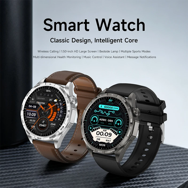 Neue Outdoor Smart Watch Männer 1,50 "HD AMOLED GPS Motion Traject Herzfrequenz Schlaf Monitor Bluetooth Anruf 100 + Sport Smart Uhr